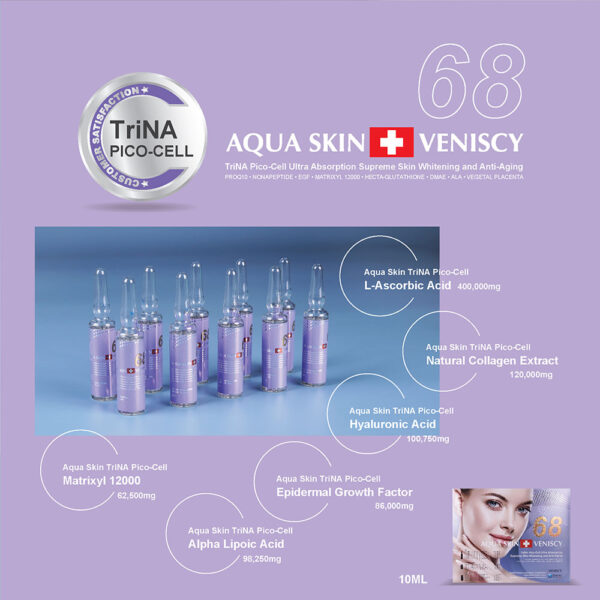 Aqua skin veniscy 68 trina pico cell glutathione injection